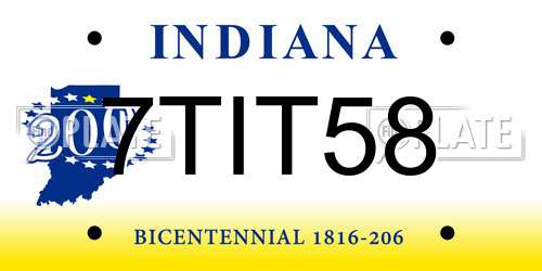 7TIT58 Indiana License Plate