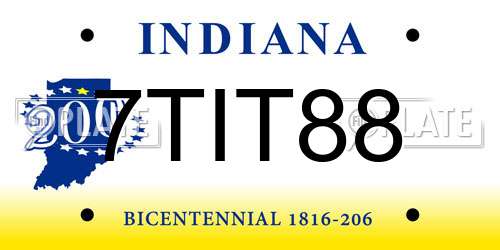7TIT88 Indiana License Plate