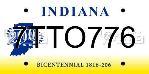 7TTO776 Indiana License Plate