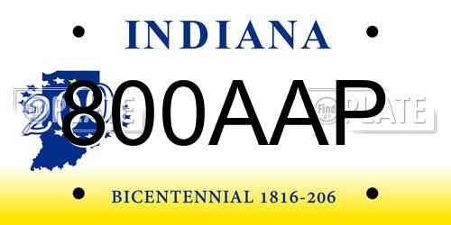800AAP Indiana License Plate