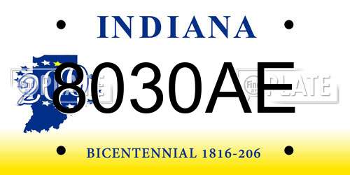 8030AE Indiana License Plate
