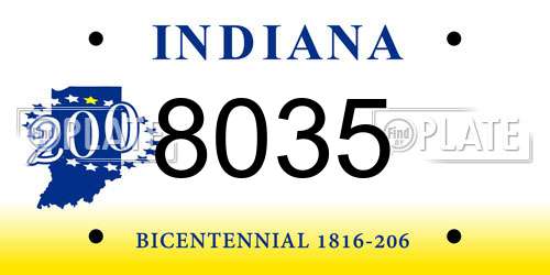 8035 Indiana License Plate