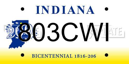 803CWI Indiana License Plate