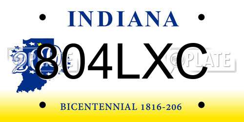804LXC Indiana License Plate