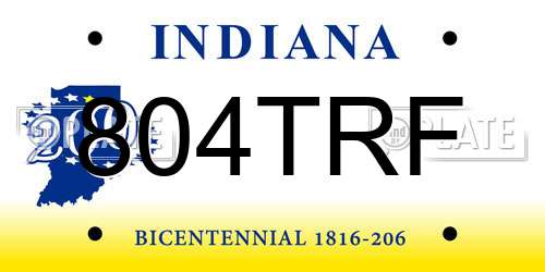 804TRF Indiana License Plate