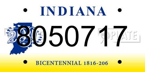 8050717 Indiana License Plate