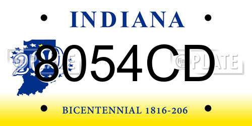 8054CD Indiana License Plate