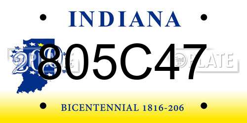 805C47 Indiana License Plate