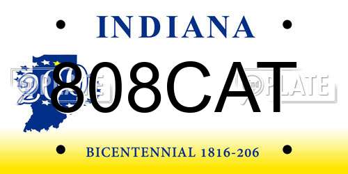 808CAT Indiana License Plate