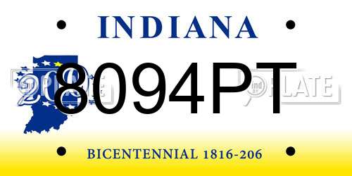 8094PT Indiana License Plate