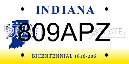 809APZ Indiana License Plate