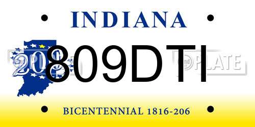 809DTI Indiana License Plate