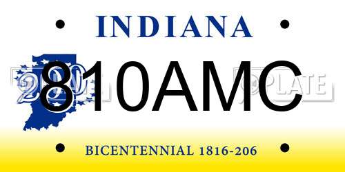 810AMC Indiana License Plate