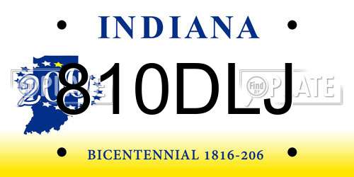 810DLJ Indiana License Plate