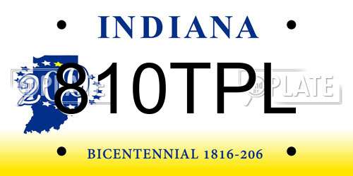 810TPL Indiana License Plate