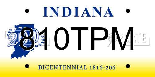 810TPM Indiana License Plate