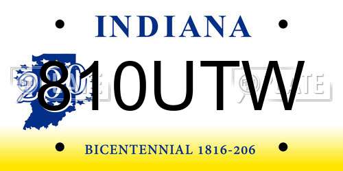 810UTW Indiana License Plate