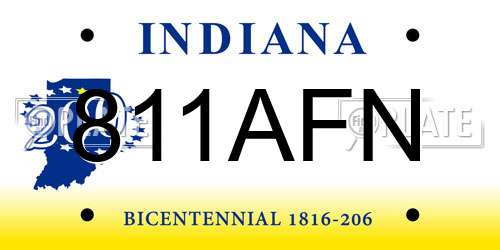 811AFN Indiana License Plate