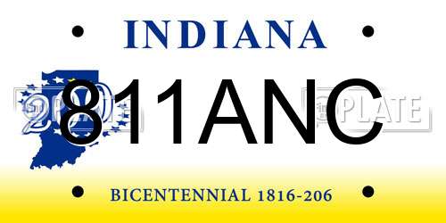 811ANC Indiana License Plate