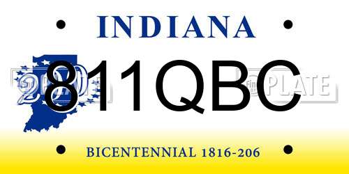 811QBC Indiana License Plate
