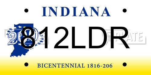 812LDR Indiana License Plate