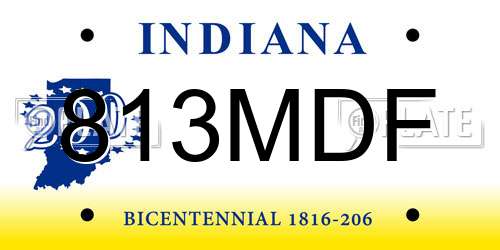 813MDF Indiana License Plate