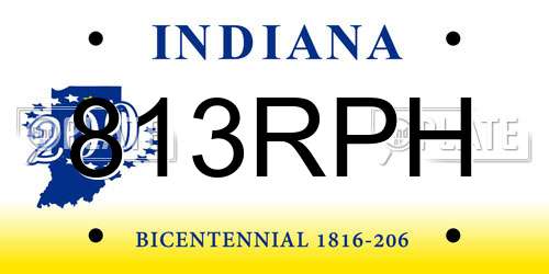 813RPH Indiana License Plate