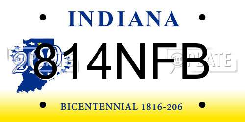 814NFB Indiana License Plate