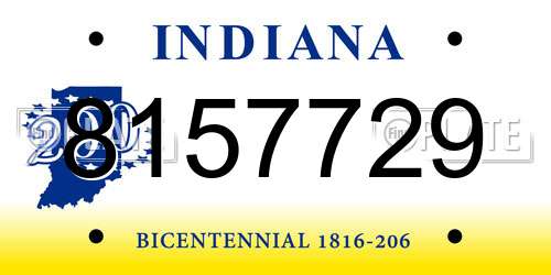 8157729 Indiana License Plate
