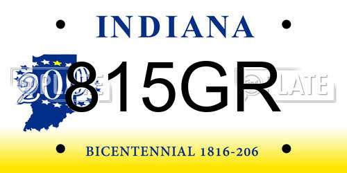 815GR Indiana License Plate