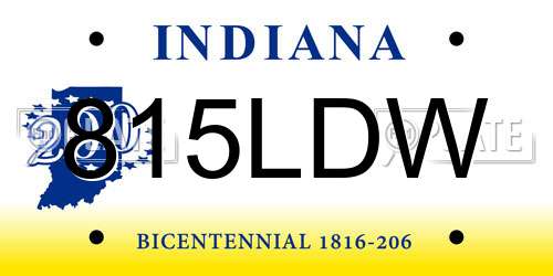 815LDW Indiana License Plate