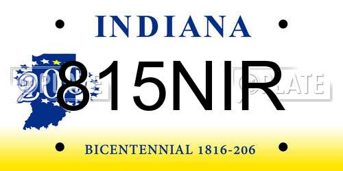 815NIR Indiana License Plate