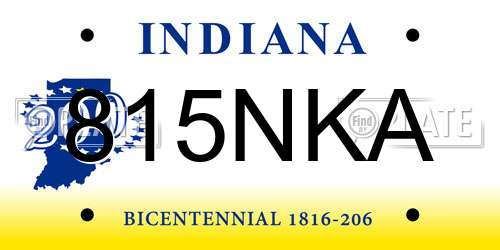 815NKA Indiana License Plate