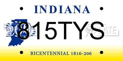 815TYS Indiana License Plate