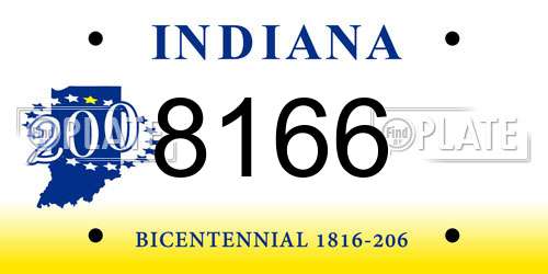 8166 Indiana License Plate