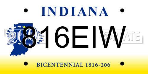 816EIW Indiana License Plate