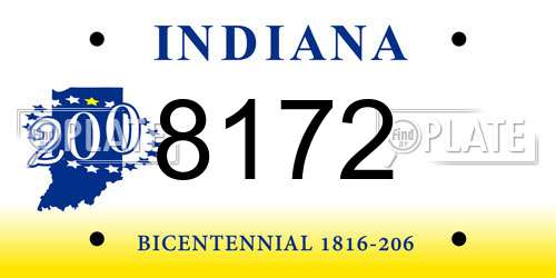 8172 Indiana License Plate