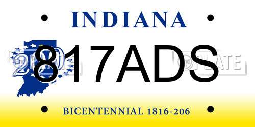 817ADS Indiana License Plate