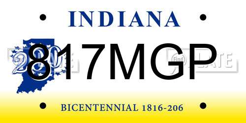 817MGP Indiana License Plate