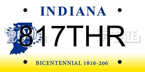 817THR Indiana License Plate