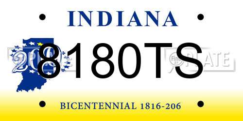 8180TS Indiana License Plate