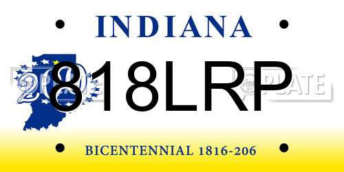 818LRP Indiana License Plate