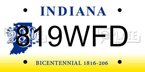 819WFD Indiana License Plate
