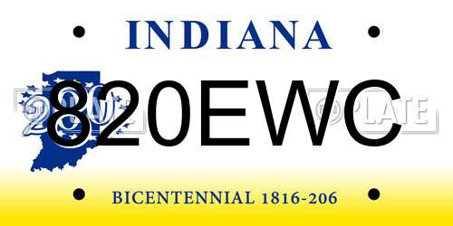 820EWC Indiana License Plate
