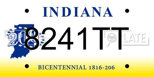 8241TT Indiana License Plate