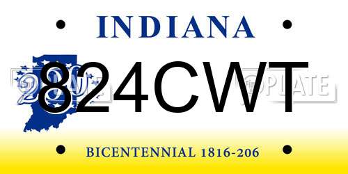 824CWT Indiana License Plate