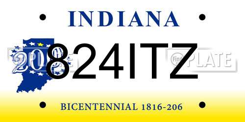 824ITZ Indiana License Plate