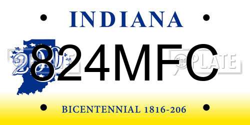 824MFC Indiana License Plate