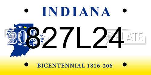 827L24 Indiana License Plate