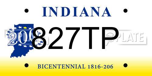 827TP Indiana License Plate